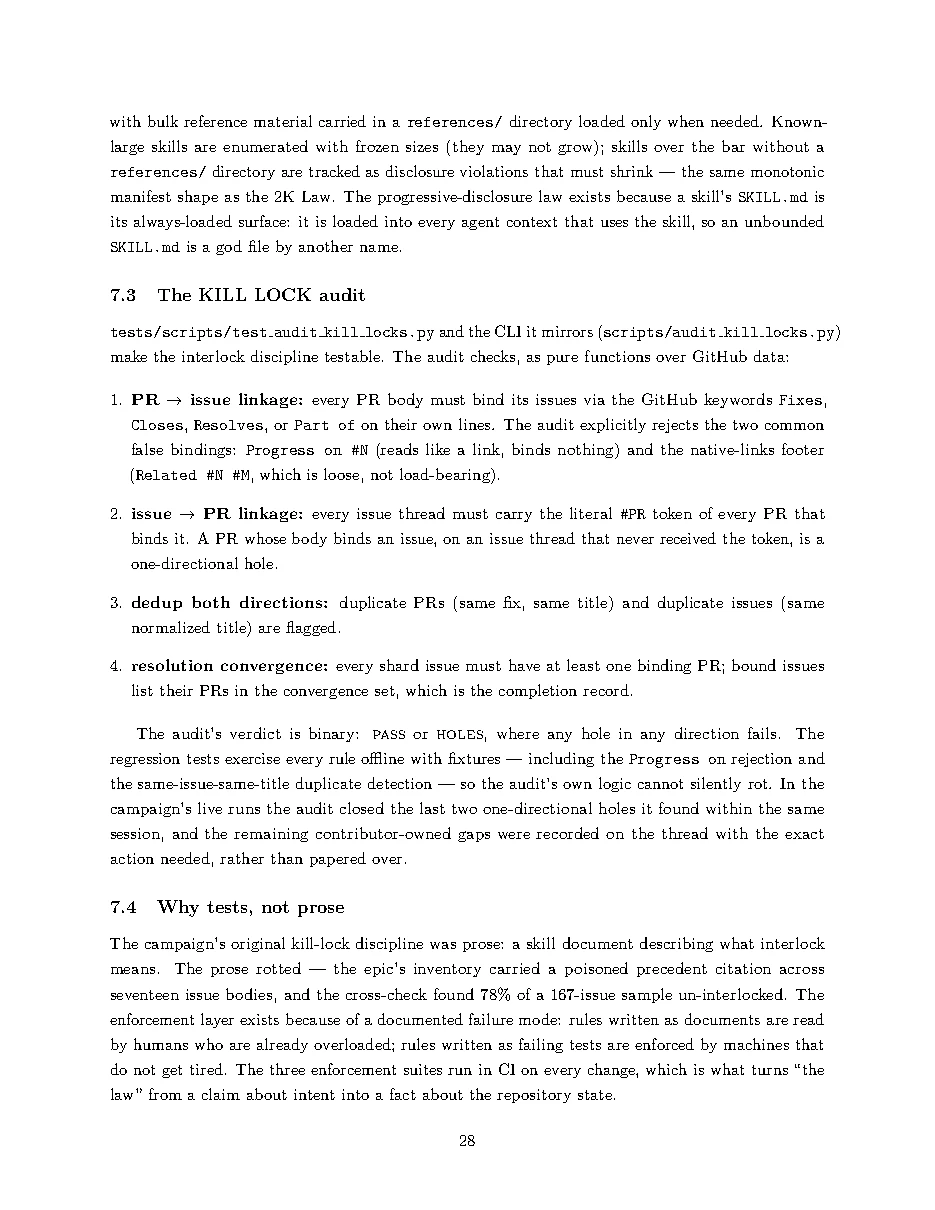 Original page 28 of All Gods Must Die: Adversarially Verified Transformation. The complete reading text appears above.