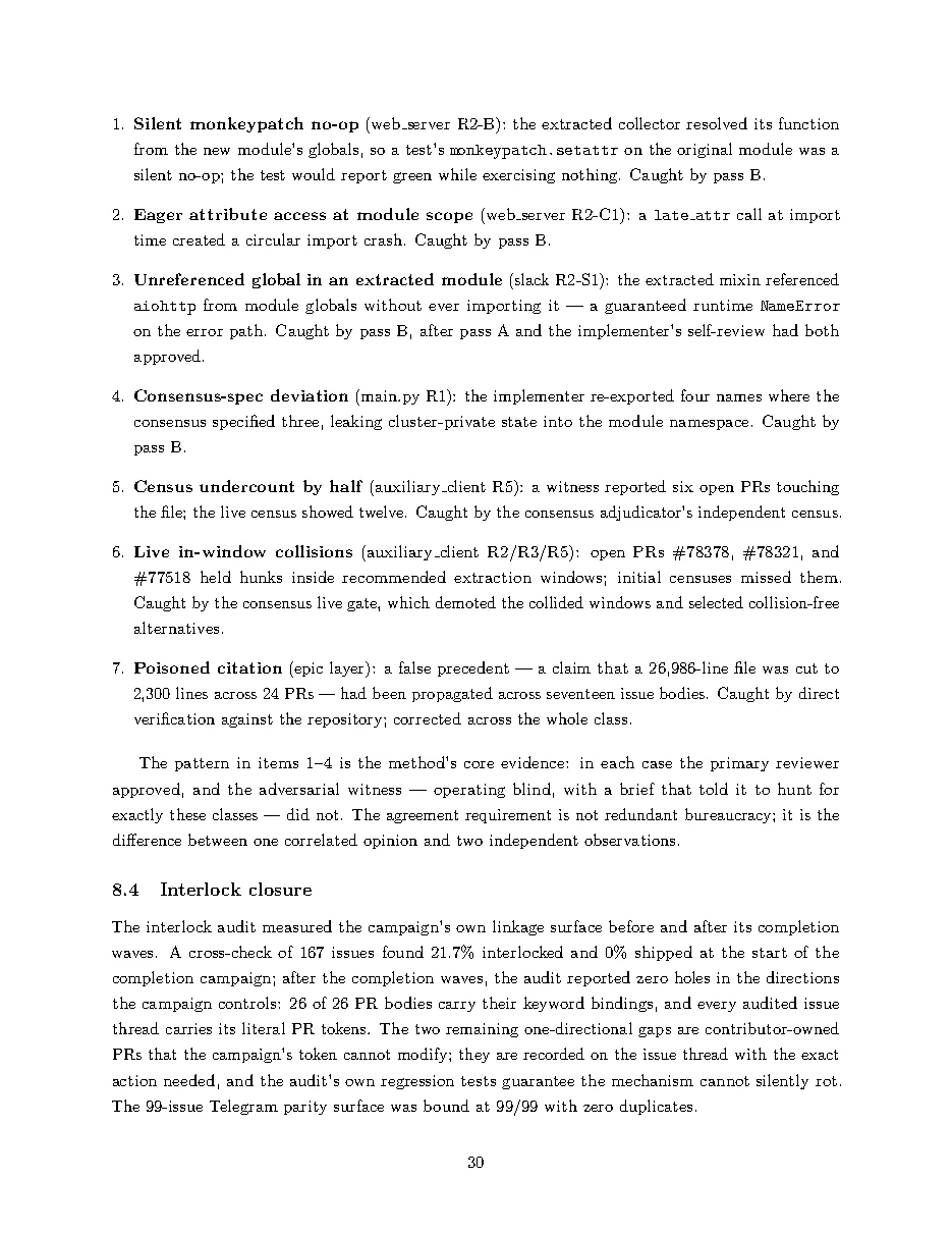 Original page 30 of All Gods Must Die: Adversarially Verified Transformation. The complete reading text appears above.
