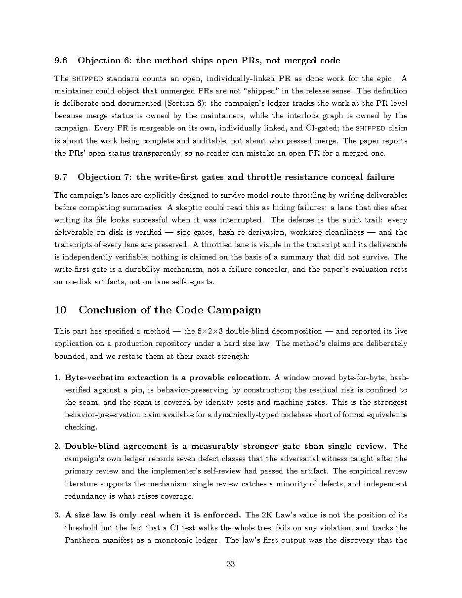 Original page 33 of All Gods Must Die: Adversarially Verified Transformation. The complete reading text appears above.