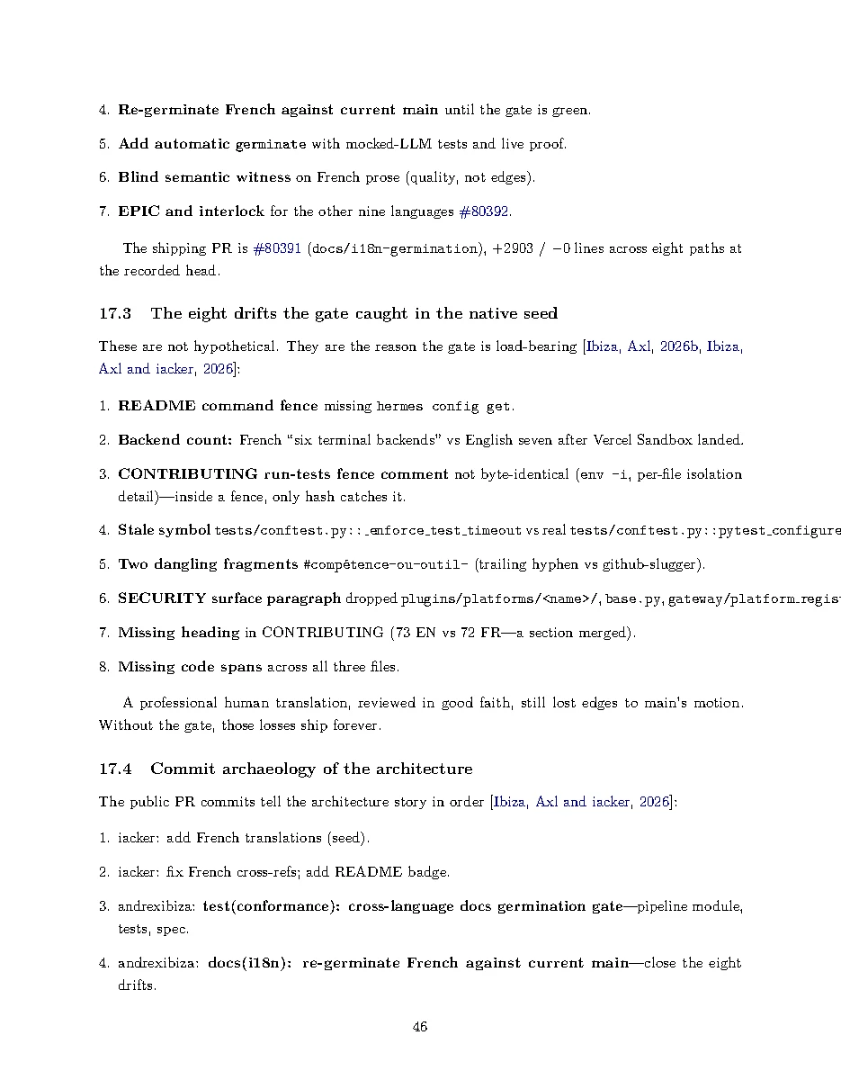 Original page 46 of All Gods Must Die: Adversarially Verified Transformation. The complete reading text appears above.