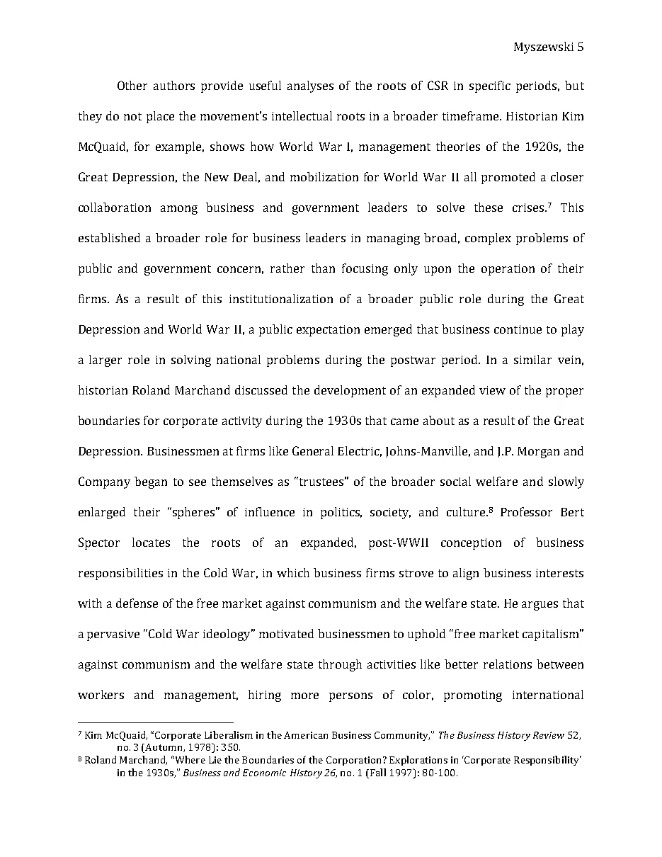 Original page 6 of Responsible Riches: The Intellectual Development of Corporate Social Responsibility, 1920–1960. The complete reading text appears above.