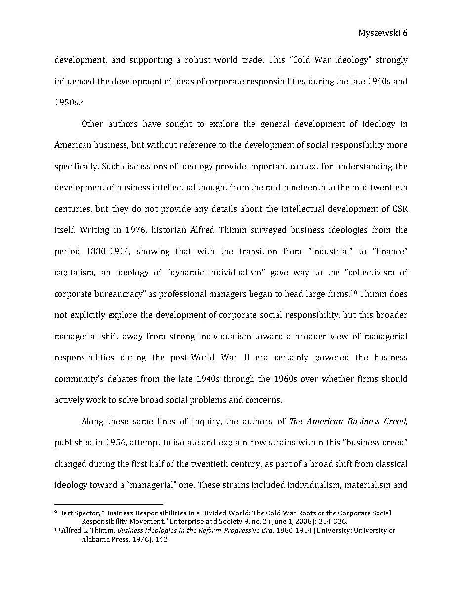 Original page 7 of Responsible Riches: The Intellectual Development of Corporate Social Responsibility, 1920–1960. The complete reading text appears above.