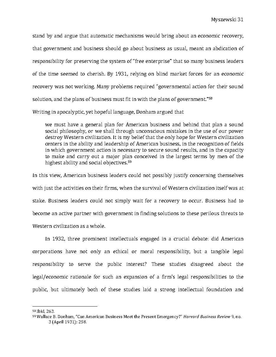 Original page 32 of Responsible Riches: The Intellectual Development of Corporate Social Responsibility, 1920–1960. The complete reading text appears above.