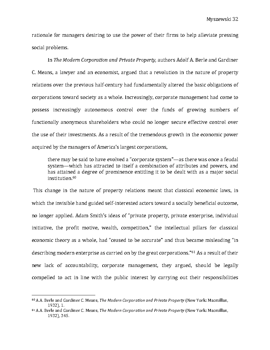 Original page 33 of Responsible Riches: The Intellectual Development of Corporate Social Responsibility, 1920–1960. The complete reading text appears above.