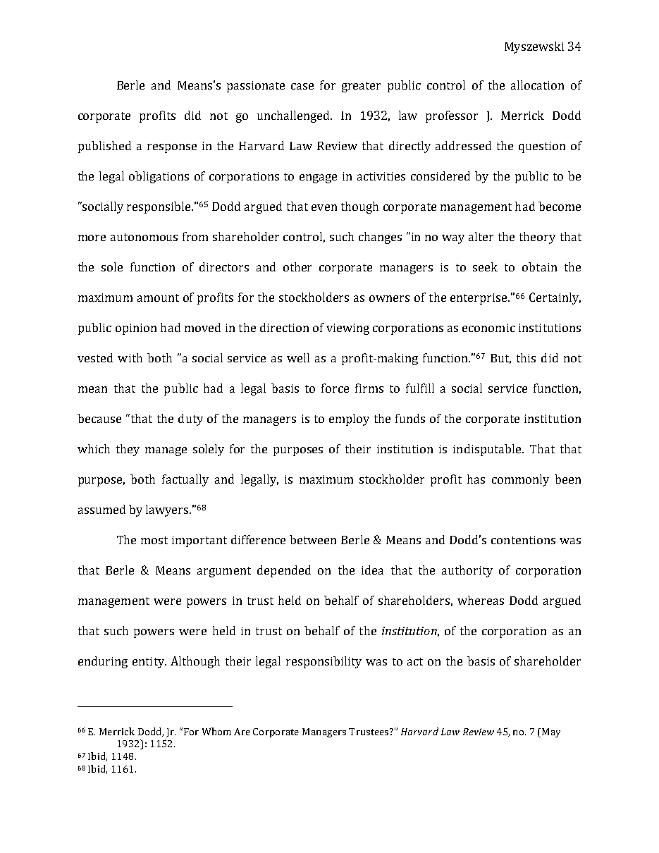 Original page 35 of Responsible Riches: The Intellectual Development of Corporate Social Responsibility, 1920–1960. The complete reading text appears above.