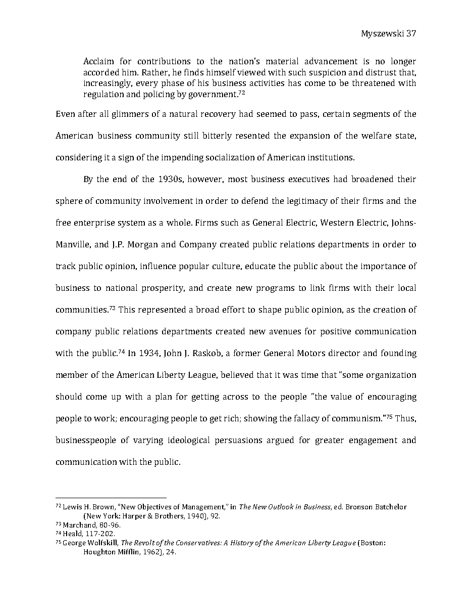 Original page 38 of Responsible Riches: The Intellectual Development of Corporate Social Responsibility, 1920–1960. The complete reading text appears above.