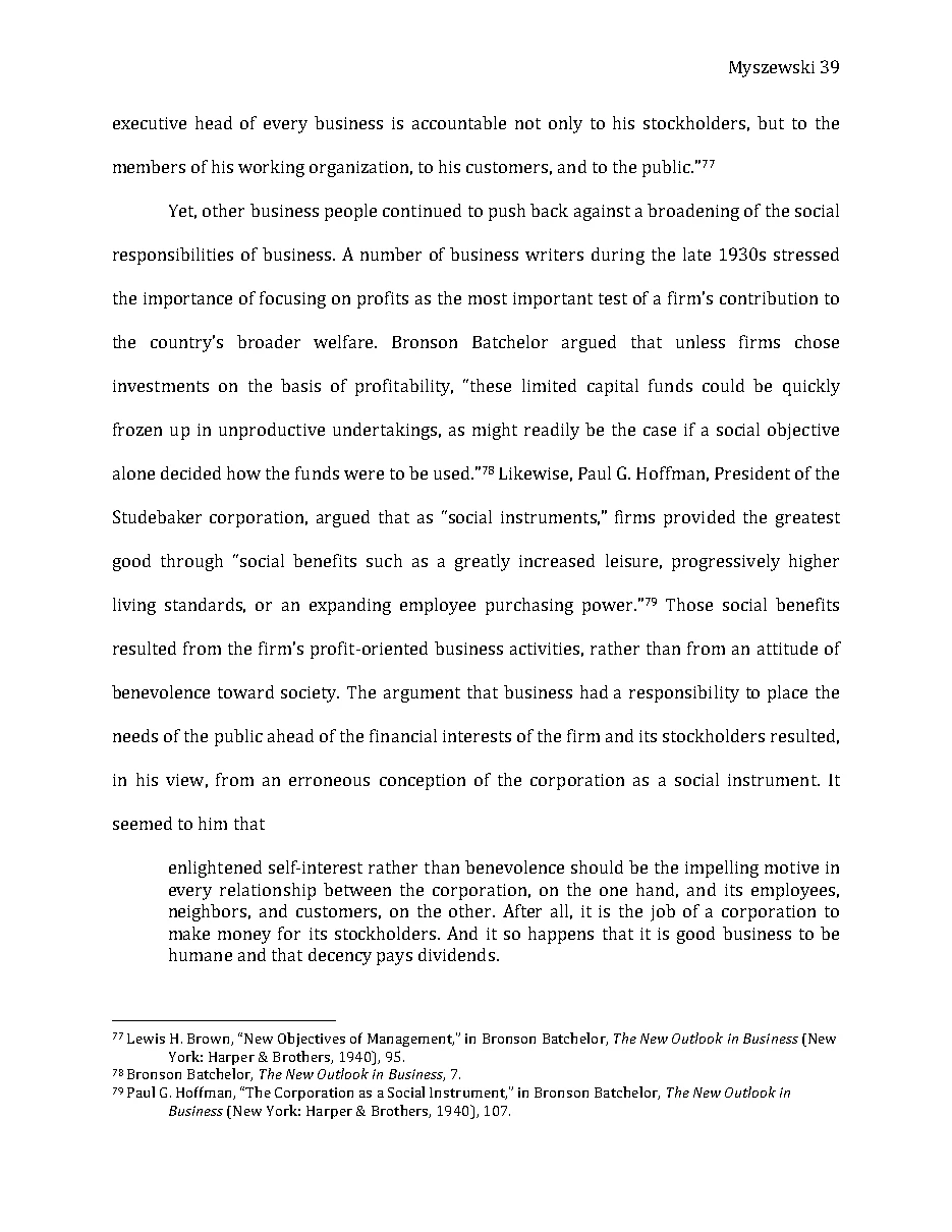 Original page 40 of Responsible Riches: The Intellectual Development of Corporate Social Responsibility, 1920–1960. The complete reading text appears above.
