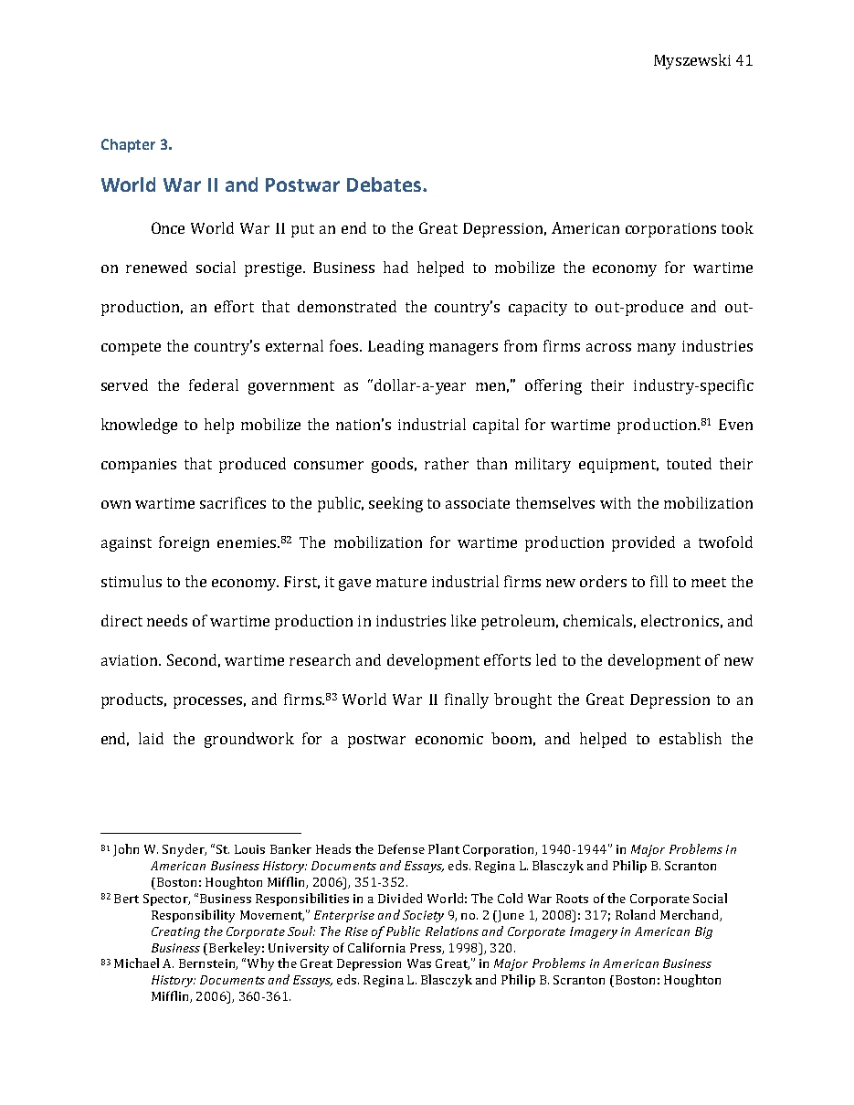 Original page 42 of Responsible Riches: The Intellectual Development of Corporate Social Responsibility, 1920–1960. The complete reading text appears above.