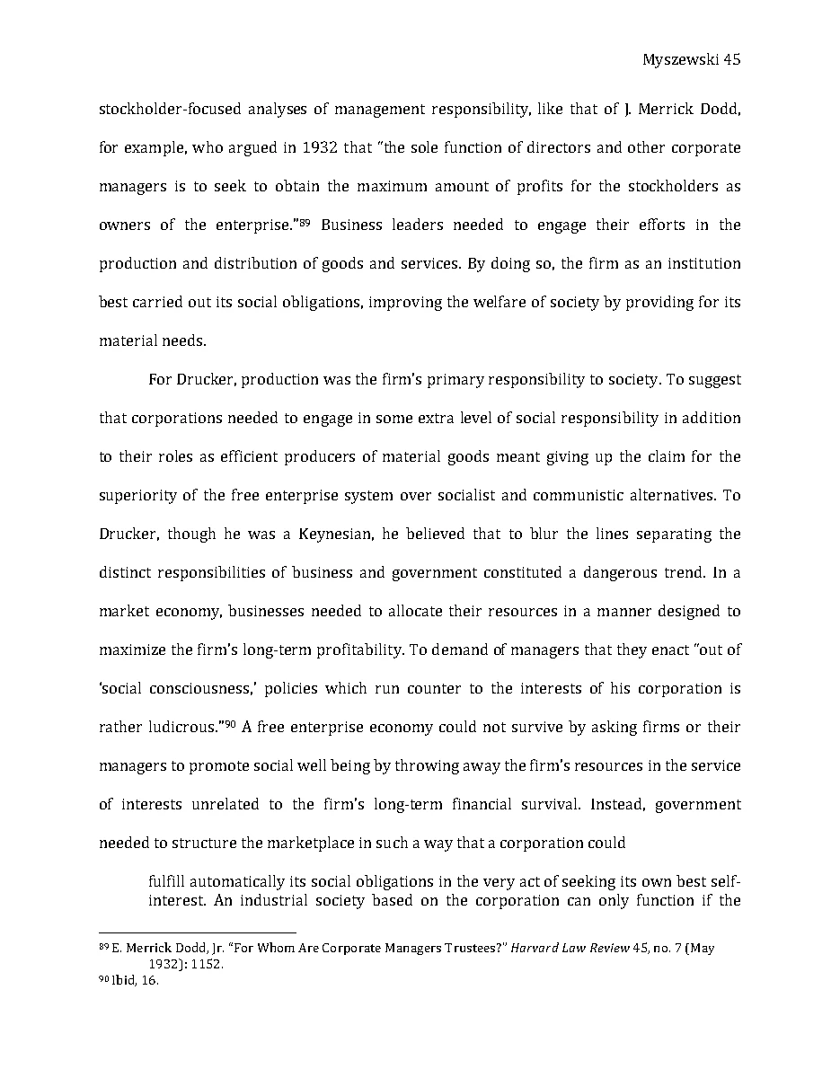 Original page 46 of Responsible Riches: The Intellectual Development of Corporate Social Responsibility, 1920–1960. The complete reading text appears above.
