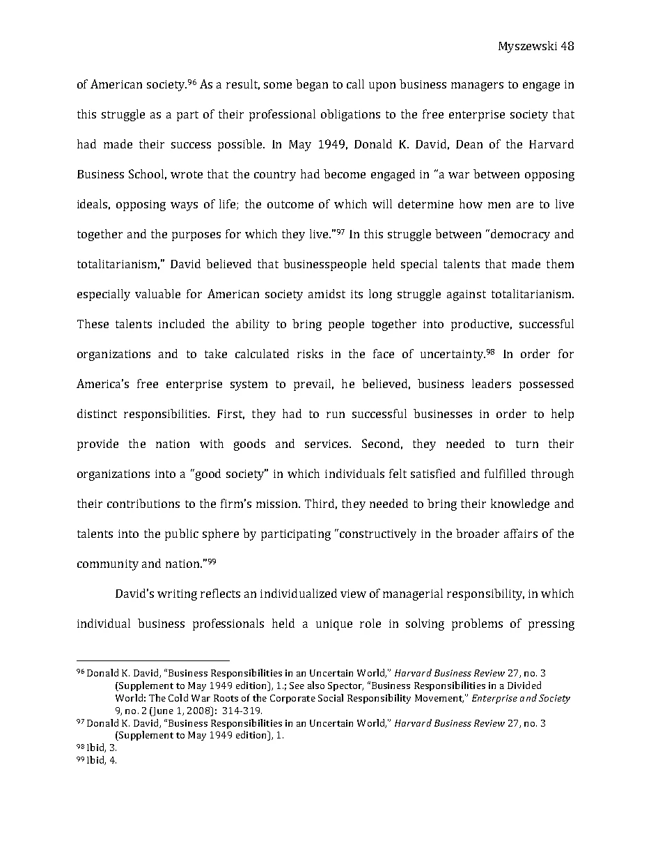 Original page 49 of Responsible Riches: The Intellectual Development of Corporate Social Responsibility, 1920–1960. The complete reading text appears above.