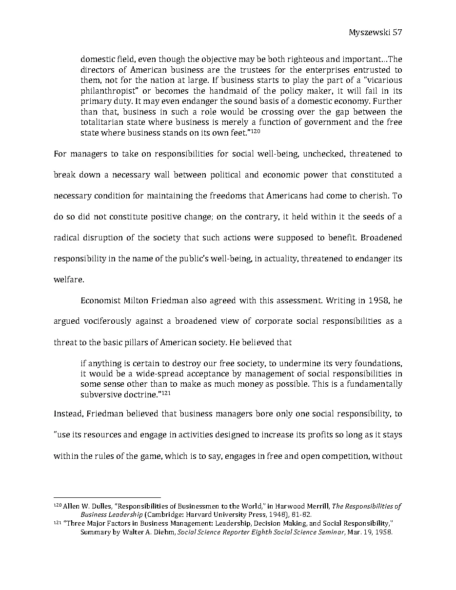 Original page 58 of Responsible Riches: The Intellectual Development of Corporate Social Responsibility, 1920–1960. The complete reading text appears above.