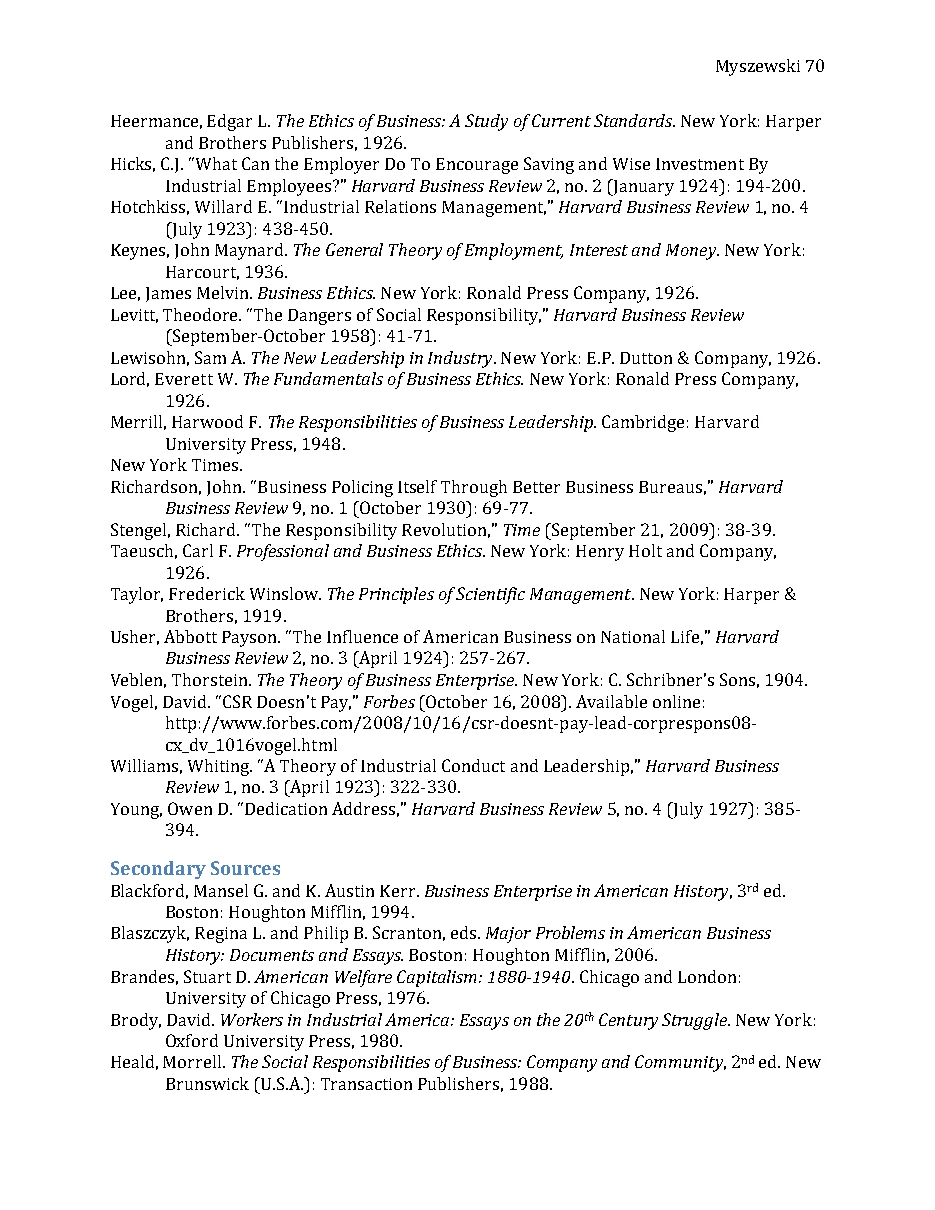 Original page 71 of Responsible Riches: The Intellectual Development of Corporate Social Responsibility, 1920–1960. The complete reading text appears above.