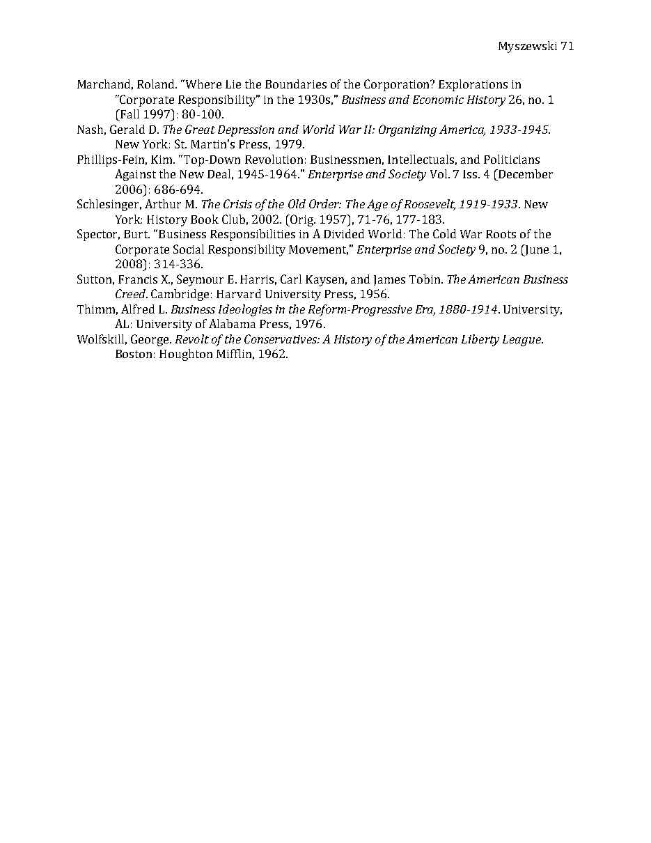 Original page 72 of Responsible Riches: The Intellectual Development of Corporate Social Responsibility, 1920–1960. The complete reading text appears above.